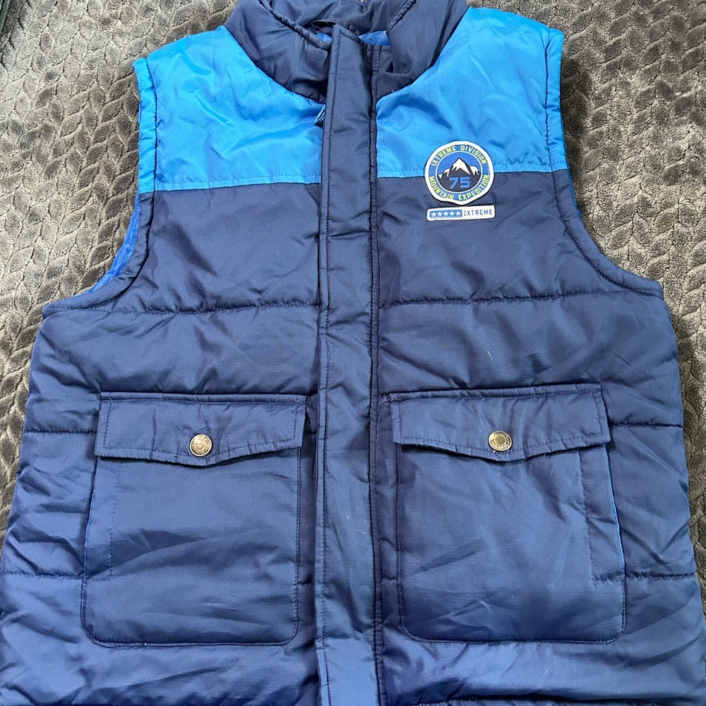 Boys Navy blue two-tone vest